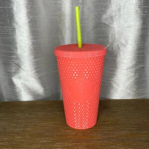 Starbucks Pink Dragonfruit Studded Grande 16oz Tumbler Lid & Straw